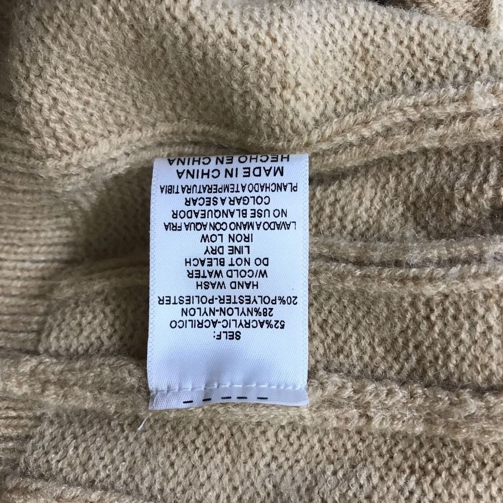 & MERCI - WOMEN'S SMALL - TAN W/FLOWERS LONG SLEEVE CABLIE KNIT V NECK CARDIGAN - Picture 8 of 8